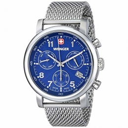 Wenger 01.1043.101 Men’s Urban Classic Chrono Analog Display Swiss Quartz Silver Watch