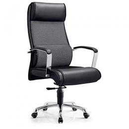 DELUXE ECECUTIVE OFFICE LEATHER CHAIR|BLACK