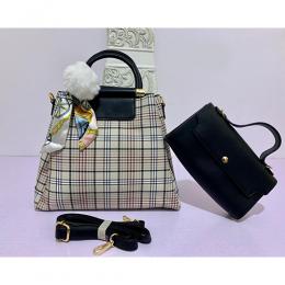 WOMEN'S LUXURY 2 PIECE HAND BAG WITH SHOULDER LOCK