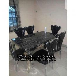 Marble Bisony Dinning Set Furniture + 6 Dining Chairs