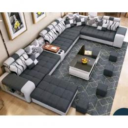 ZR Trump Sectional Sofa+Table+4 Ottomans