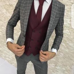 RITZY STRIPED WHITE 3 PIECE MEN'S SUIT|SUT 026 (AVAILABLE IN ALL SIZES)