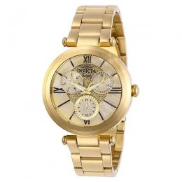 INVICTA 28926 WOMEN’S ANGEL QUARTZ 3 HAND OYSTER GOLD DIAL WATCH