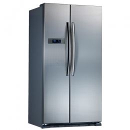 Midea HC-689WEN Side by Side Refrigerator,R600a Black Glass Door 