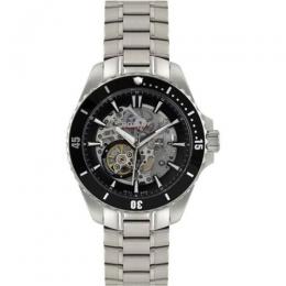 ROTARY AGB90078/A/04 MEN'S AQUASPEED SWISS MADE SILVER STEEL SKELETON AUTOMATIC WATCH