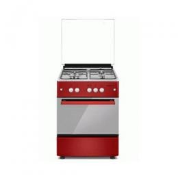 Maxi Gas Cooker 6060 M4 Red|3 Gas+1 Electric|Red|Glass|Ignition Button|Oven Light