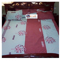 BedsheetHub Beautiful Flat Cotton Bedsheet (4 Pillow Cases)