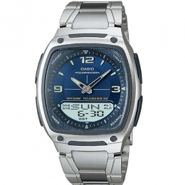 Casio AW81D-2AV Men’s Analog-Digital Blue Face/ Silver Band Small Size Watch
