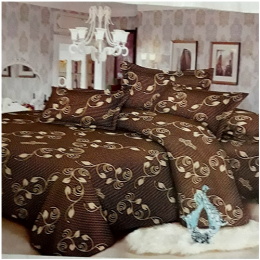 Deluxe Bedsheet With 4 Pillow Cases - Brown