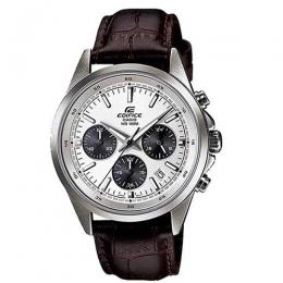 CASIO GENTS EFR-527L-7AVUDF EDIFICE CHRONOGRAPH WHITE DIAL/BROWN LEATHER SMALL SIZE WATCH