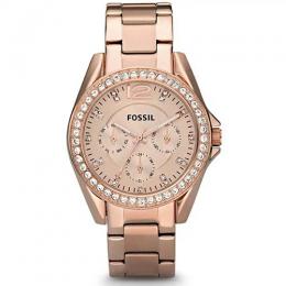  FOSSIL ES2811 WOMEN’S RILEY ROSE GOLD-TONE STAINLESS STEEL WATCH