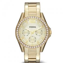 FOSSIL ES3203 WOMEN’S RILEY MULTI-FUNCTION CHAMPAGNE GOLD STAINLESS STEEL WATCH