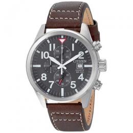 CITIZEN AN3620-01H MEN'S CHRONOGRAPH BLACK DIAL BROWN LEATHER WATCH