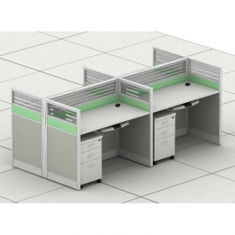 4-Way Panel Workstation with Pedestals