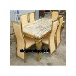Marble Gold Leviet2 Dining Set Furniture + 6 Dinning Chairs