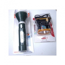Lontor 5W Hi-Power Rechargeable LED Security Torch Flashlight+LED Rechargeable Headlight Torch 