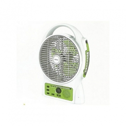 Lontor Rechargeable Table Fan 8 Inch Blade With Radio, USB & Light 