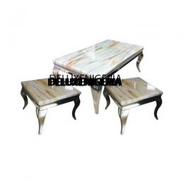 Marble Table And Side Stools Furniture ( 2 Sides Stools)