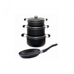 Master Chef Non Stick Pot Set With Frying Pan - 4 Pcs 