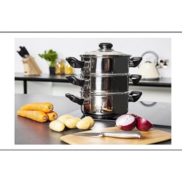 Morphy Richards 3-TIER Steam Cooker 18 Cm, Stainless Steel