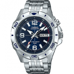 Casio MTD1082D-2AV Men’s Super Illuminator Analog Quartz Silver Stainless Steel Watch