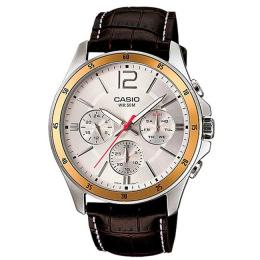 CASIO GENT'S MTP-1374L-7AVDF ENTICER MULTIFUNCTION BROWN LEATHER WATCH