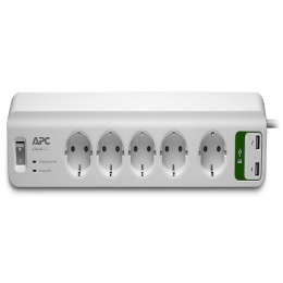 APC Essential SurgeArrest 5 Outlets with 5V, 2.4A 2port USB, Charger 230V | PM5U-UK