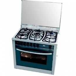 Scanfrost 90X60 cms pearl black 5 burners semi professional cooker | PNG96G2G