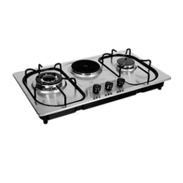 TEC Stainless Steel Cooker with 2 Gas and 1 Electric (built-in) Burner 