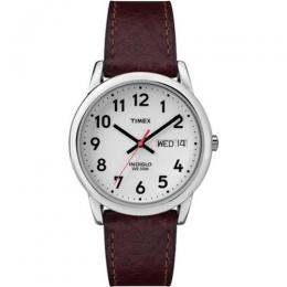 TIMEX T20041 MEN'S EASY READER BROWN LEATHER STRAP SMALL SIZE WATCH