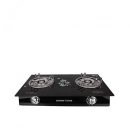  Crown Star Crown Star 2 Burner Glass Top -Table Gas Cooker