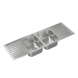 Zitalo (CTX222) Double Bowl With Double Tray Inset S/Steel Sink