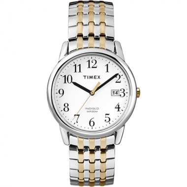 Timex T2P295 Men’s Easy to Read White Dial Two Tone Stainless Steel Expansion Band wih a Date Wind