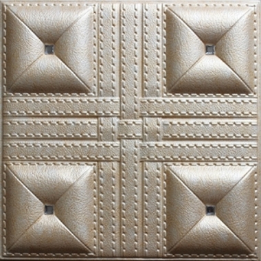 3D BEIGE LEATHER WALL PANEL - XK-75